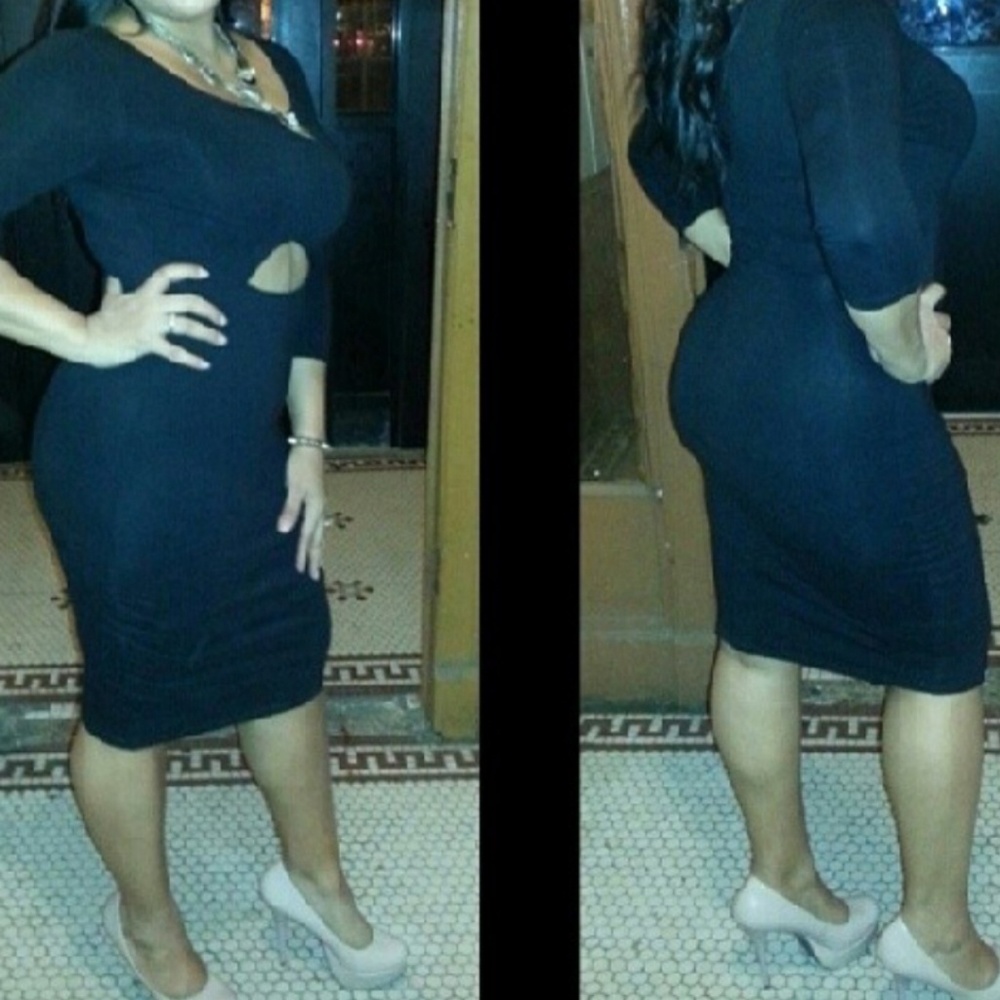Forever 21 Black midi dress